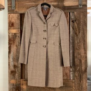 NWOT Per Se by Carlisle Brown Tweed Coat